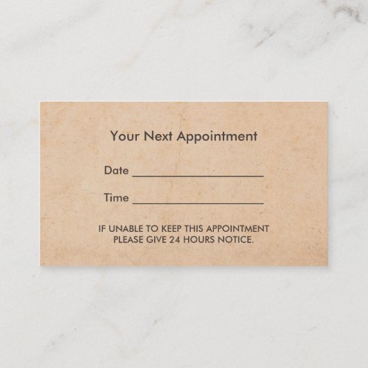 ヴィンテージマッサージセラピー金ゴールドロータスアポイントメント 予約カード (裏面)