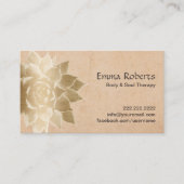 ヴィンテージマッサージセラピー金ゴールド蓮 名刺 (正面)