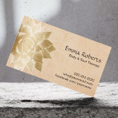 ヴィンテージマッサージセラピー金ゴールド蓮 名刺