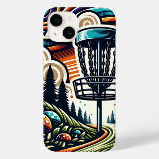 ヴィンテージマッシュルームとディスクゴルフコースAi Art Case-Mate iPhone 14ケース