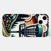 ヴィンテージマッシュルームとディスクゴルフコースAi Art Case-Mate iPhoneケース (裏面 (横))