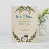 ヴィンテージマッシュルームコテージコア結婚式招待状 招待状 (スタンド正面)