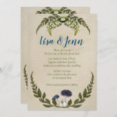 ヴィンテージマッシュルームコテージコア結婚式招待状 招待状 (正面/裏面)