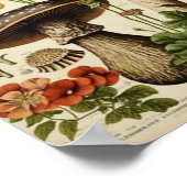 ヴィンテージマッシュルームコテージコア ポスター (角)