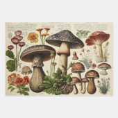 ヴィンテージマッシュルームコテージコア ラッピングペーパーシート (正面)