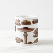 ヴィンテージマッシュルームファミリー植物プリント コーヒーマグカップ (中央)