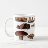 ヴィンテージマッシュルームファミリー植物プリント コーヒーマグカップ (左)