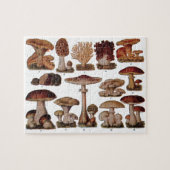 ヴィンテージマッシュルームファミリー植物学プリント ジグソーパズル (横)