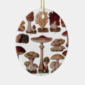 ヴィンテージマッシュルームファミリー植物学プリント セラミックオーナメント (右)