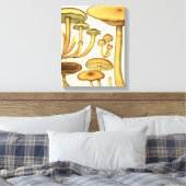 ヴィンテージマッシュルームブラウングリーンフランスのアートプリント キャンバスプリント (インサイチュ (寝室))