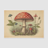 ヴィンテージマッシュルームレッドトースツールのデカップデカップコテージ 薄葉紙 (正面)