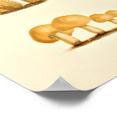 ヴィンテージマッシュルーム品種アートプリントレッドイエロー ポスター (角)