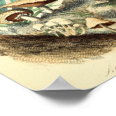 ヴィンテージマッシュルーム品種アートプリントレッドホワイト ポスター (角)