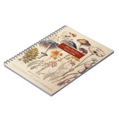 ヴィンテージマッシュルーム自然名と件名 ノートブック (左側)