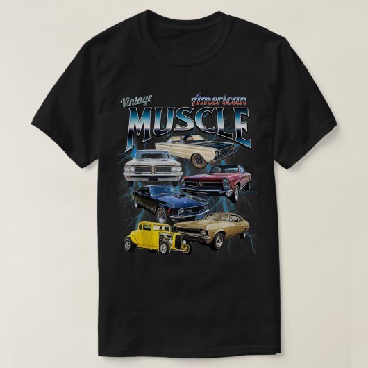 ヴィンテージマッスルのブートレグスタイルアメリカ合衆国 Tシャツ (デザイン正面)
