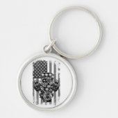 ヴィンテージマッスルカーピストン米国国旗のメおもしろいッチ キーホルダー (正面)