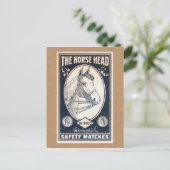 ヴィンテージマッチラベル – 馬頭 ポストカード (スタンド正面)