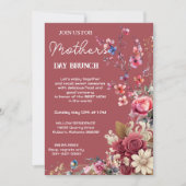 ヴィンテージマッドマルーンモダンタイポグラフィマザーズ 招待状 (正面)
