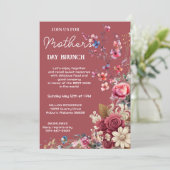 ヴィンテージマッドマルーンモダンタイポグラフィマザーズ 招待状 (スタンド正面)