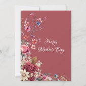 ヴィンテージマッドマルーンモダンタイポグラフィマザーズ 招待状 (裏面)