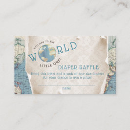 ヴィンテージマップおむつラッフルチケット エンクロージャーカード