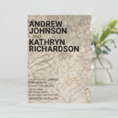 ヴィンテージマップのウェディング招待状 招待状 (スタンド正面)