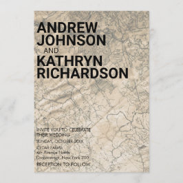 ヴィンテージマップのウェディング招待状 招待状