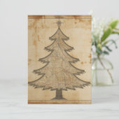 ヴィンテージマップのクリスマスツリー シーズンカード (スタンド正面)