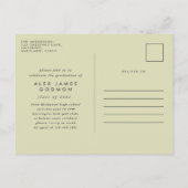 ヴィンテージマップの冒険がユニーク卒業 インビテーションポストカード (裏面)