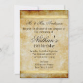 ヴィンテージマップの海賊バースデーパーティ招待状 招待状 (裏面)