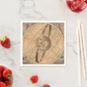 ヴィンテージマップアンティークデコペ航海のージ スタンダードカクテルナプキン (インサイチュ)