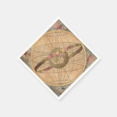 ヴィンテージマップアンティークデコペ航海のージ スタンダードカクテルナプキン (角)