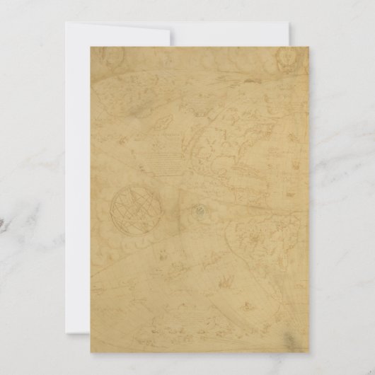 ヴィンテージマップキャッスルイラストレーション結婚ズ 招待状 (裏面)