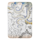 ヴィンテージマップグランジ触手 バスマット (正面縦)