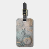 ヴィンテージマップコンパスモノグラム ラゲッジタグ (正面縦)