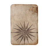 ヴィンテージマップコンパス航海のトラベル バスマット (正面縦)