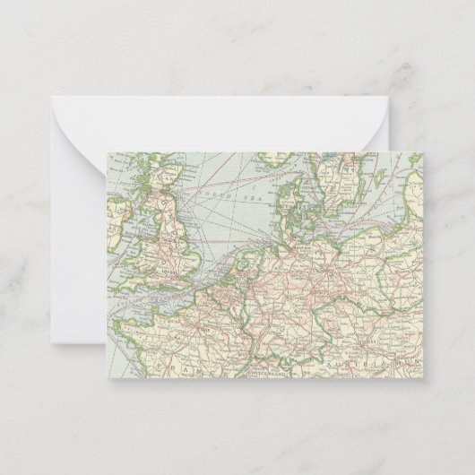 ヴィンテージマップスクリパーソナライズされたプト ノートカード (裏面)