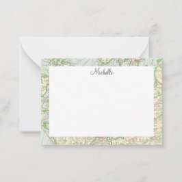 ヴィンテージマップスクリパーソナライズされたプト ノートカード