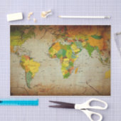 ヴィンテージマップティッシュペーパー 薄葉紙 (クラフト)