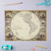 ヴィンテージマップティッシュペーパー 薄葉紙 (クラフト)