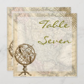 ヴィンテージマップテーブル番号 招待状 (正面/裏面)