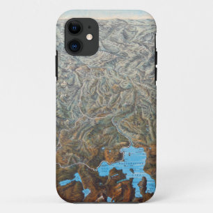 ヴィンテージマップトポシカルイエローストーントラベル iPhone 11 ケース