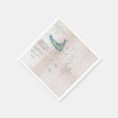 ヴィンテージマップナンタケットマサチューセッツ スタンダードカクテルナプキン (角)