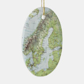 ヴィンテージマップノルウェーSwedenフィンランドオランダ セラミックオーナメント (右)