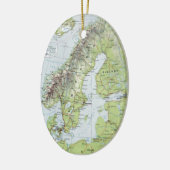 ヴィンテージマップノルウェーSwedenフィンランドオランダ セラミックオーナメント (左)
