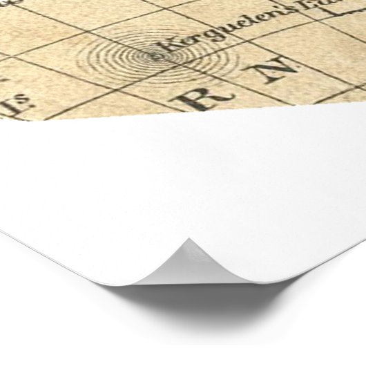 ヴィンテージマップハートシーティンググラフ ポスター (角)