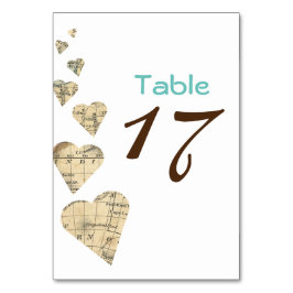 ヴィンテージマップハートテーブル番号 テーブルナンバー