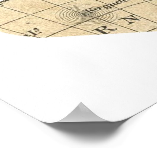 ヴィンテージマップハート結婚のハッシュタグ記号 ポスター (角)