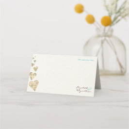 ヴィンテージマップハート表座席表または護衛カード プレイスカード