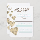 ヴィンテージマップハートRSVP 出欠カード (正面/裏面)